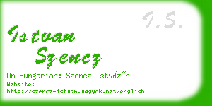 istvan szencz business card